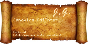 Janovics Günter névjegykártya